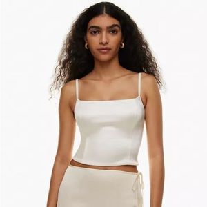 Aritzia Wilfred Lovefest Satin Bustier Tank Top